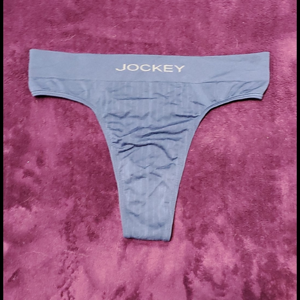 Blue seamless thong